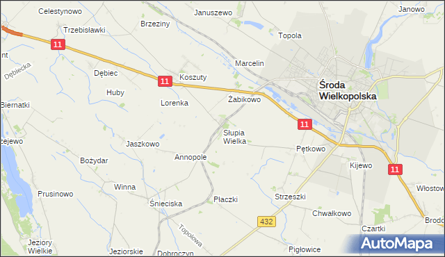 mapa Słupia Wielka, Słupia Wielka na mapie Targeo