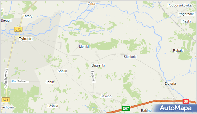 mapa Dobki gmina Tykocin, Dobki gmina Tykocin na mapie Targeo