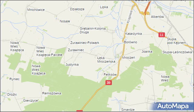 mapa Łęka Mroczeńska, Łęka Mroczeńska na mapie Targeo