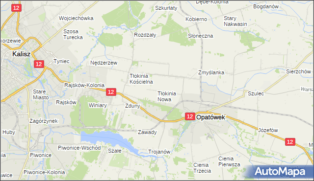 mapa Tłokinia Nowa, Tłokinia Nowa na mapie Targeo