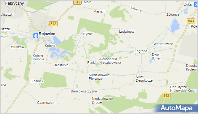 mapa Aleksandria Niedziałowska, Aleksandria Niedziałowska na mapie Targeo