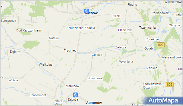 mapa Ciotcza, Ciotcza na mapie Targeo