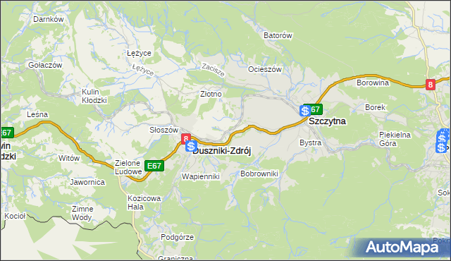 mapa Dolina gmina Szczytna, Dolina gmina Szczytna na mapie Targeo