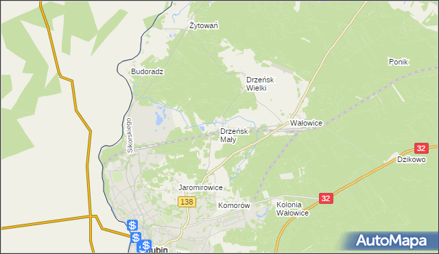 mapa Drzeńsk Mały, Drzeńsk Mały na mapie Targeo