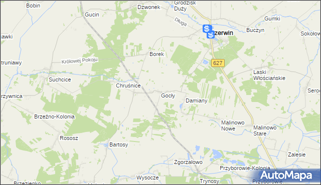 mapa Gocły, Gocły na mapie Targeo