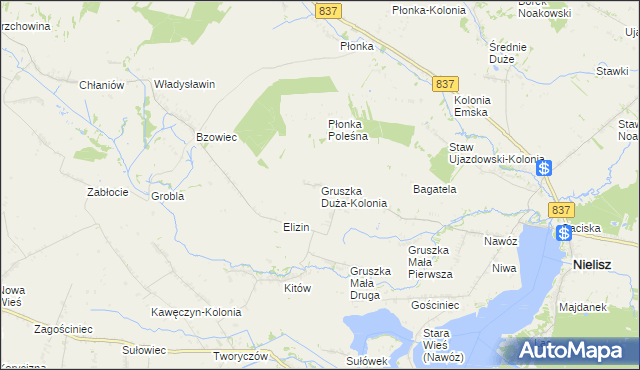 mapa Gruszka Duża-Kolonia, Gruszka Duża-Kolonia na mapie Targeo