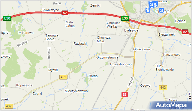 mapa Grzymysławice, Grzymysławice na mapie Targeo