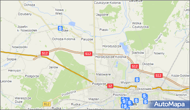 mapa Horodyszcze-Kolonia, Horodyszcze-Kolonia na mapie Targeo