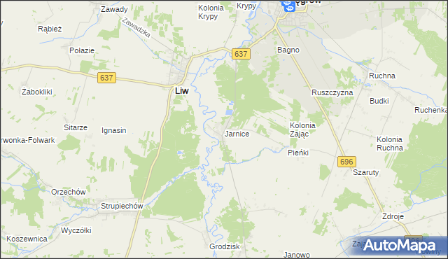 mapa Jarnice, Jarnice na mapie Targeo