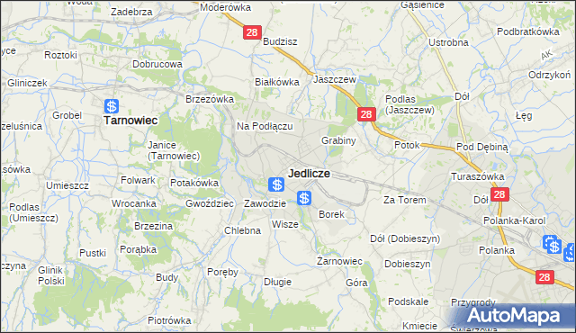 mapa Jedlicze, Jedlicze na mapie Targeo