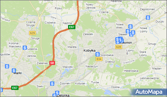 mapa Kobyłka, Kobyłka na mapie Targeo