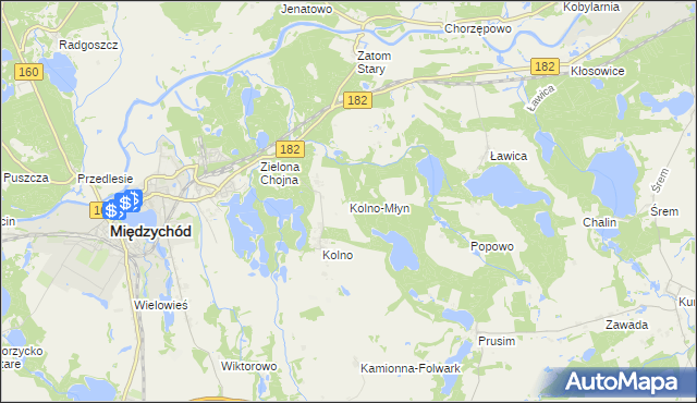 mapa Kolno-Młyn, Kolno-Młyn na mapie Targeo
