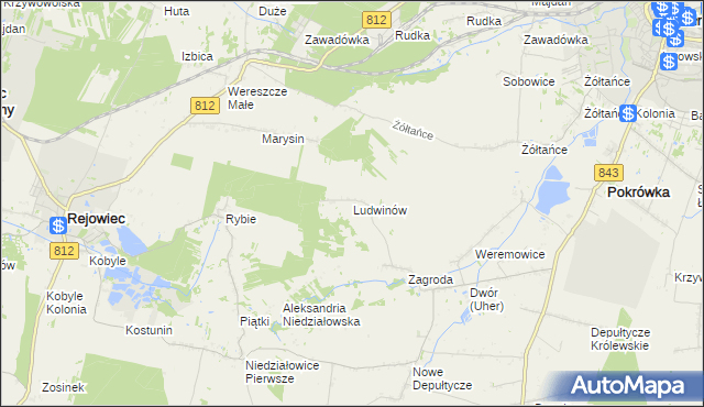 mapa Ludwinów gmina Chełm, Ludwinów gmina Chełm na mapie Targeo