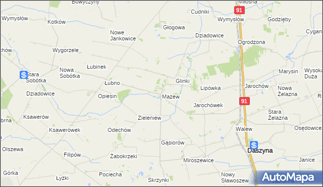 mapa Mazew, Mazew na mapie Targeo