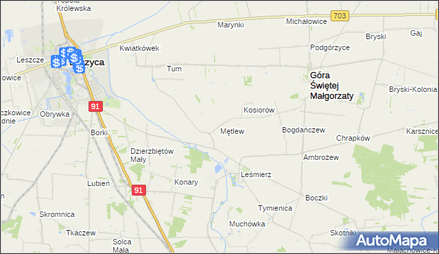 mapa Mętlew, Mętlew na mapie Targeo