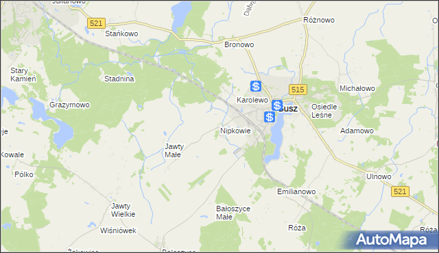 mapa Nipkowie, Nipkowie na mapie Targeo