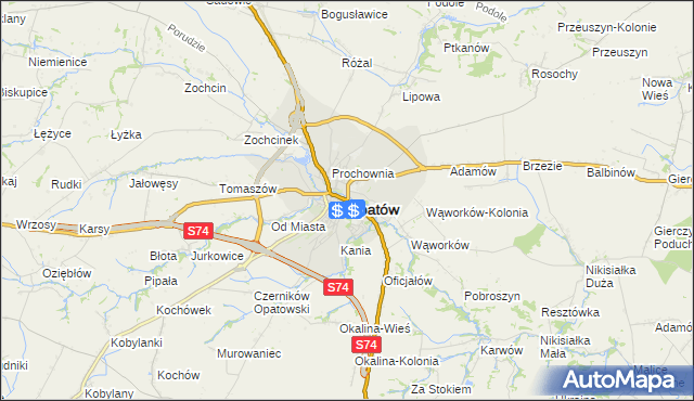 mapa Opatów, Opatów na mapie Targeo