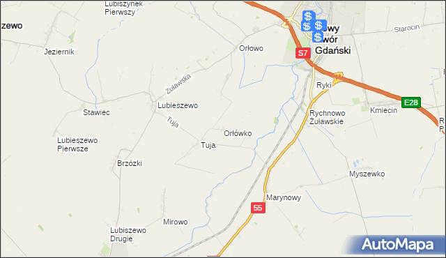 mapa Orłówko, Orłówko na mapie Targeo