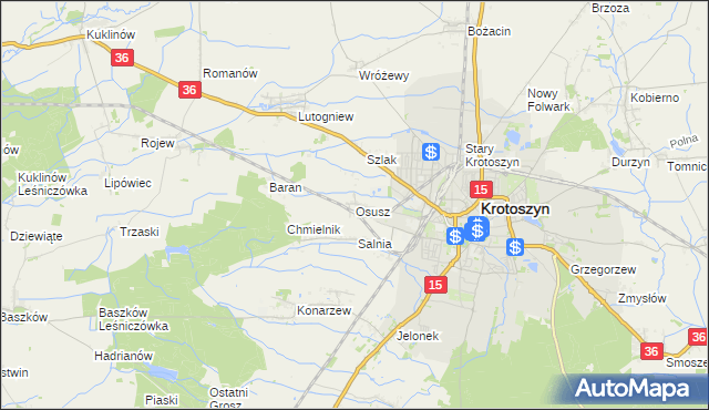 mapa Osusz, Osusz na mapie Targeo