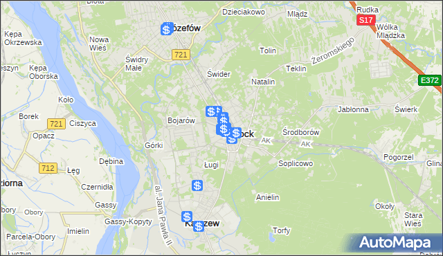 mapa Otwock, Otwock na mapie Targeo