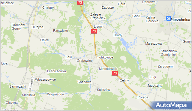 mapa Piotrkowice gmina Chmielnik, Piotrkowice gmina Chmielnik na mapie Targeo