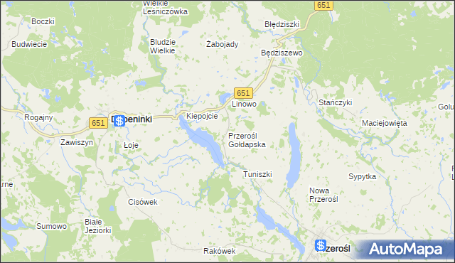 mapa Przerośl Gołdapska, Przerośl Gołdapska na mapie Targeo