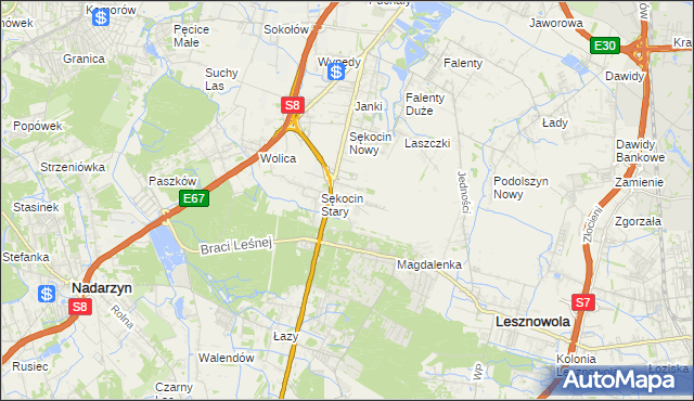 mapa Słomin gmina Raszyn, Słomin gmina Raszyn na mapie Targeo