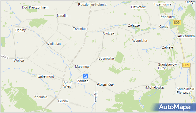 mapa Sosnówka gmina Abramów, Sosnówka gmina Abramów na mapie Targeo