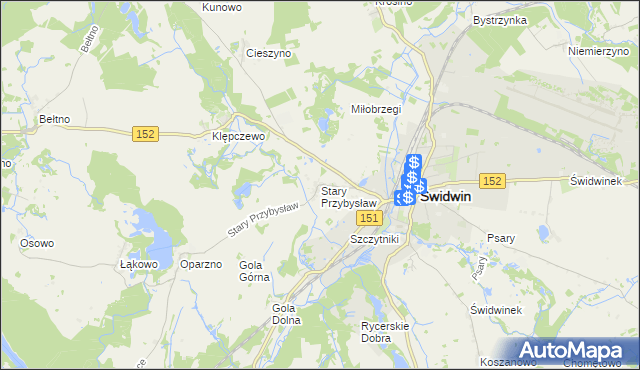 mapa Stary Przybysław, Stary Przybysław na mapie Targeo