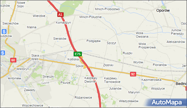 mapa Uroczysko Leśne, Uroczysko Leśne na mapie Targeo