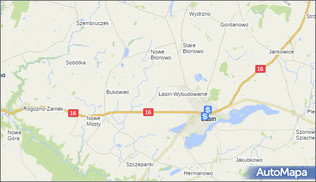 mapa Wybudowanie Łasińskie, Wybudowanie Łasińskie na mapie Targeo