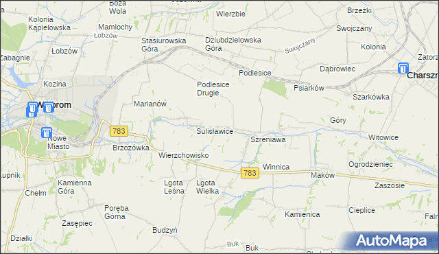 mapa Adamowice gmina Gołcza, Adamowice gmina Gołcza na mapie Targeo