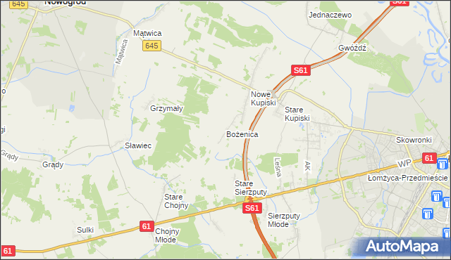 mapa Bożenica, Bożenica na mapie Targeo