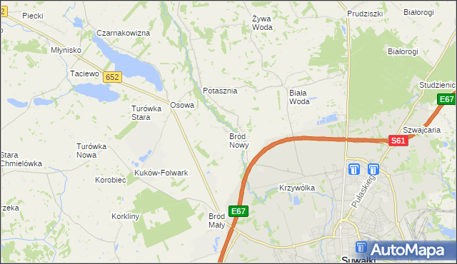 mapa Bród Nowy, Bród Nowy na mapie Targeo