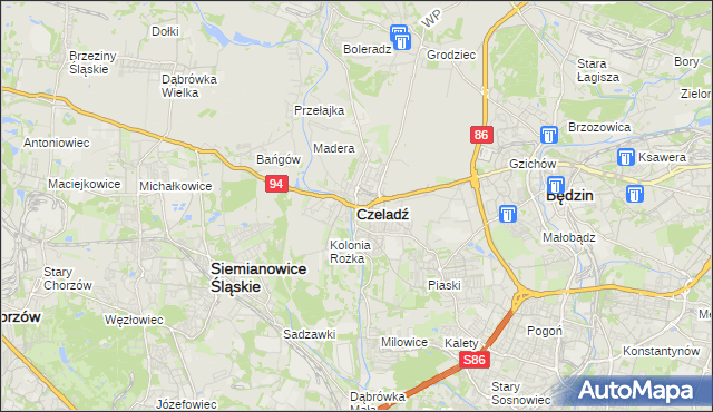 mapa Czeladź, Czeladź na mapie Targeo