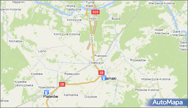 mapa Franopol gmina Sarnaki, Franopol gmina Sarnaki na mapie Targeo