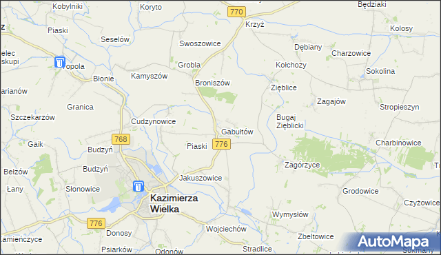 mapa Gabułtów, Gabułtów na mapie Targeo
