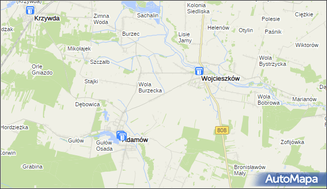 mapa Glinne gmina Wojcieszków, Glinne gmina Wojcieszków na mapie Targeo