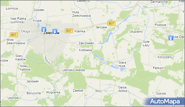 mapa Huta Zadybska, Huta Zadybska na mapie Targeo
