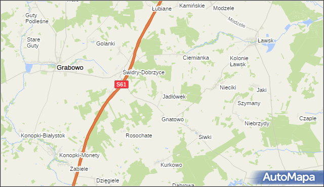mapa Jadłówek, Jadłówek na mapie Targeo