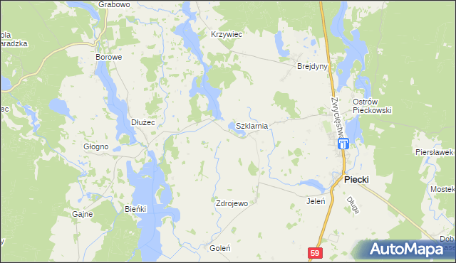 mapa Krzywy Róg gmina Piecki, Krzywy Róg gmina Piecki na mapie Targeo