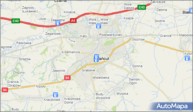 mapa Łańcut, Łańcut na mapie Targeo