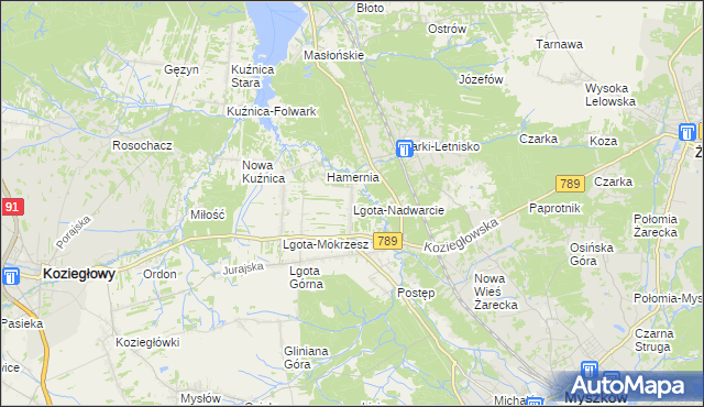 mapa Lgota-Nadwarcie, Lgota-Nadwarcie na mapie Targeo