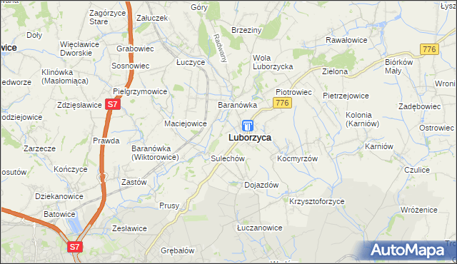 mapa Luborzyca, Luborzyca na mapie Targeo