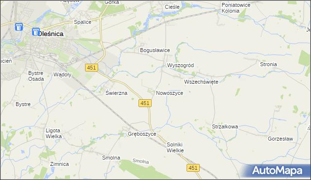 mapa Nowoszyce, Nowoszyce na mapie Targeo