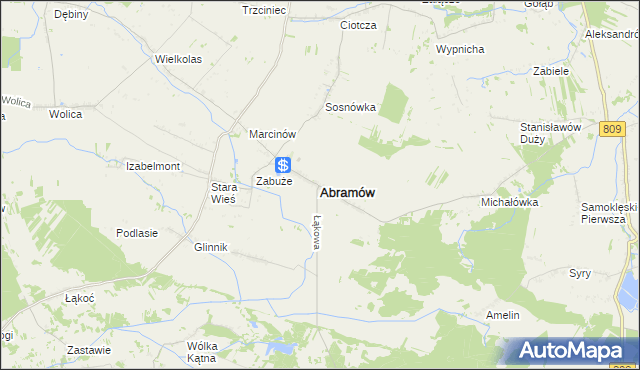 mapa Abramów powiat lubartowski, Abramów powiat lubartowski na mapie Targeo