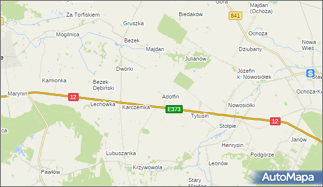 mapa Adolfin gmina Siedliszcze, Adolfin gmina Siedliszcze na mapie Targeo