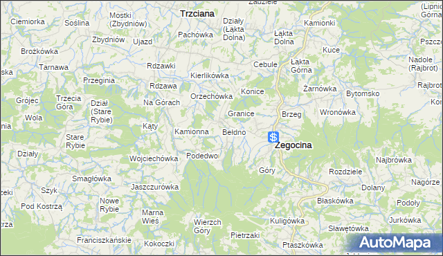 mapa Bełdno, Bełdno na mapie Targeo