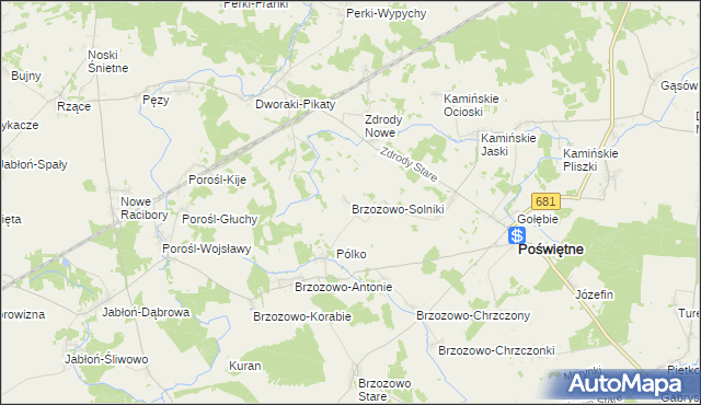 mapa Brzozowo-Solniki, Brzozowo-Solniki na mapie Targeo