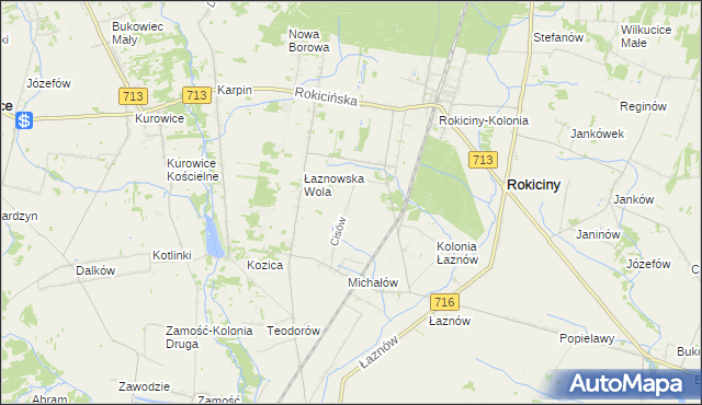 mapa Cisów gmina Rokiciny, Cisów gmina Rokiciny na mapie Targeo